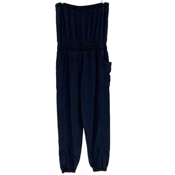 Anthropologie On The Road Tencel Strapless Jumpsuit Jogger Blue Women Medium - Picture 4 of 10